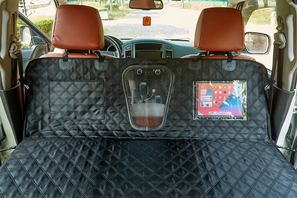 1680D Premium Quality Waterproof Dog Car Seat Cover Back Seat Hard Bottom Protector Hammock Carrier Car Seat Mesh Window